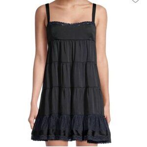 Free People Intimately Black Tiered Baby Doll Mini Dress Size Small
